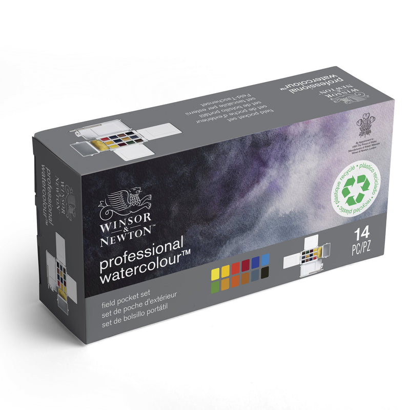 Winsor & Newton Field Pocket Half Pan Tin (Set of 14)
