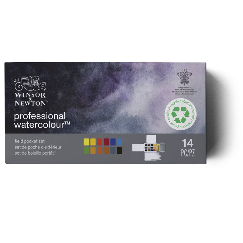 Winsor & Newton Field Pocket Half Pan Tin (Set of 14)