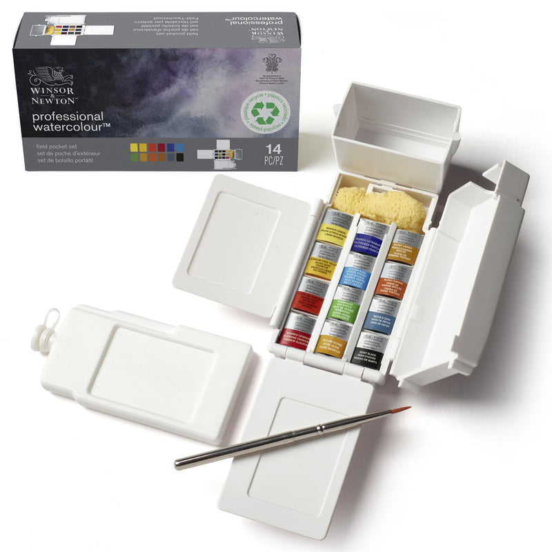 Winsor & Newton Field Pocket Half Pan Tin (Set of 14)