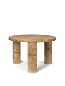 Ferm Living Small Post Coffee Table with Poplar Burl Finish