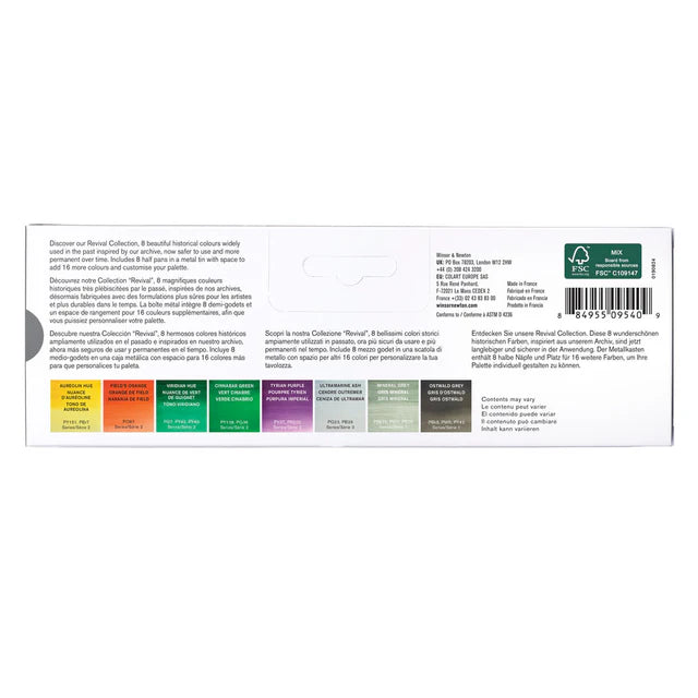 Winsor & Newton Revival Tin (Includes 8 Half Pans, Holds 24)