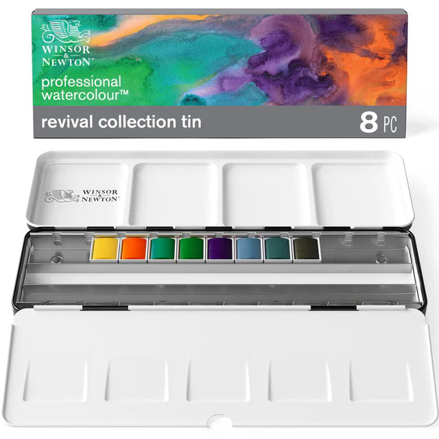 Winsor & Newton Revival Tin (Includes 8 Half Pans, Holds 24)