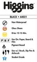Higgins Black Pigmented Ink (Non Waterproof) 30ml