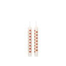 Pumpkin Taper Candle with Print White/Burned Orange