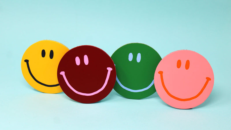 Happy Faces Coasters - Set of 4