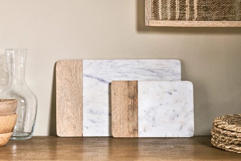 Bwari Long Marble Board - White