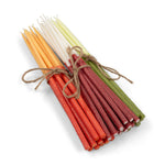 Thin Taper Candles - Two - Tone in Saffron and Rust