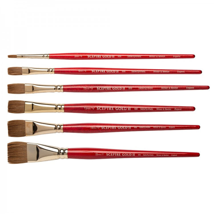 Winsor & Newton Blended Sceptre Gold II One Stroke Flat Brush (Series 606)