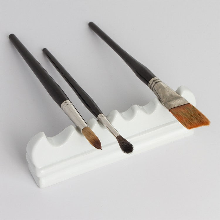 White Ceramic Brush Stand
