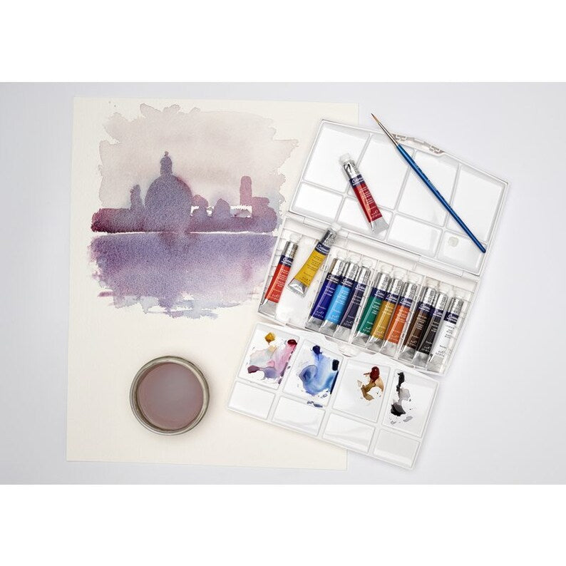 Winsor and Newton Cotman Watercolour Travel Set (Set of 12 + Brush)