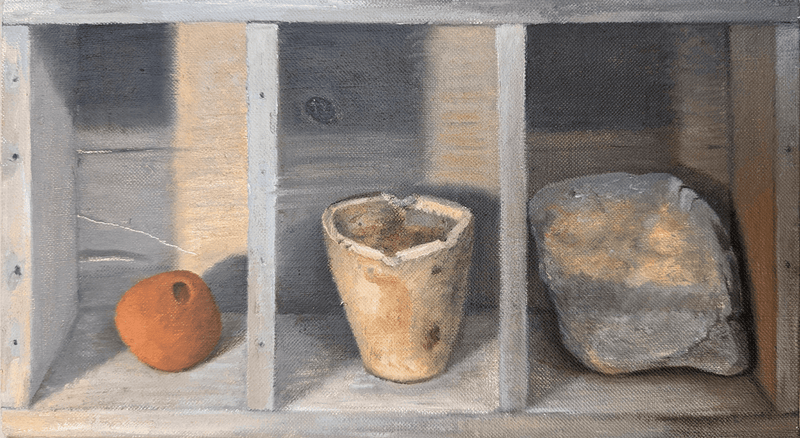 Crucible and Sea Worn Stones  - Original Painting by Linda Cooper (née Ryle) (b. 1947)
