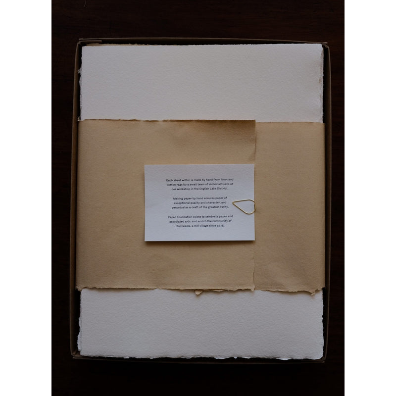 Deckle Edged Paper Box - Large Ivory