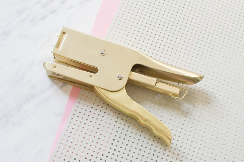 Large Metal Dog Stapler in Gold