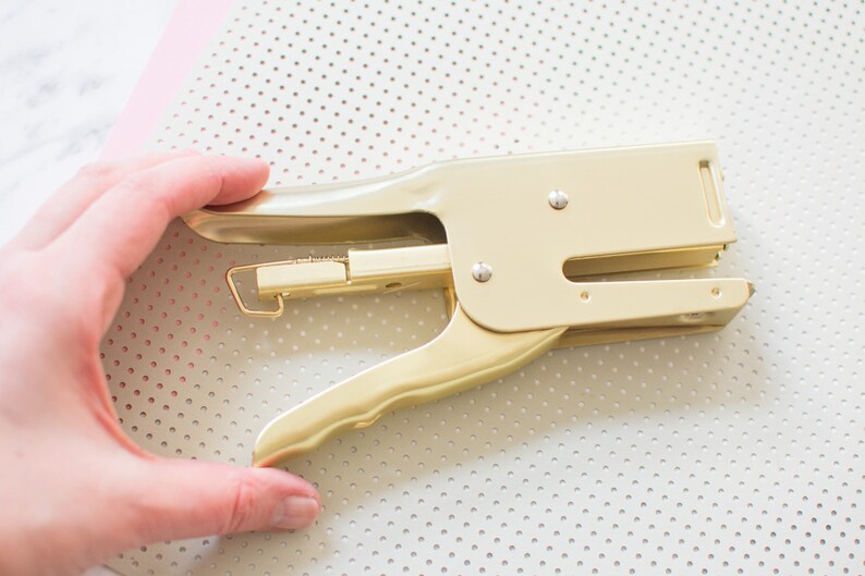 Large Metal Dog Stapler in Gold