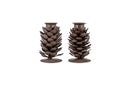 Elagalu Pine Cone Rust Candle (Set of 2)