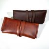 Leather Pencil Case with Tie Detail