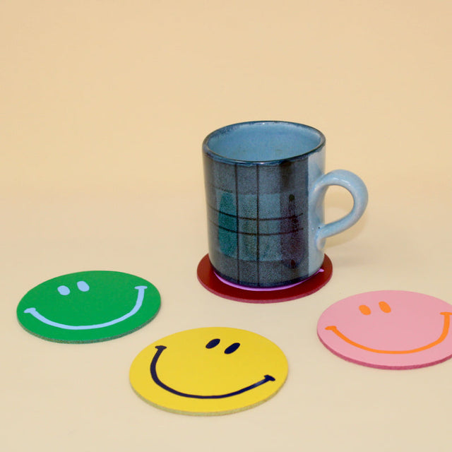 Happy Faces Coasters - Set of 4