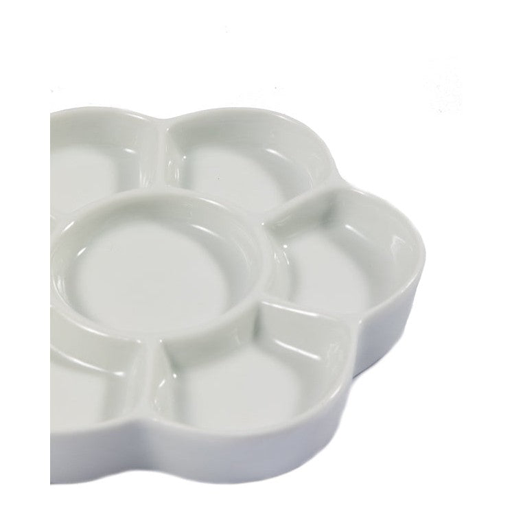 7 Well Small Daisy Shaped Ceramic Palette