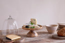 Kannati Mango Wood and Glass Cheese Stand - Clear