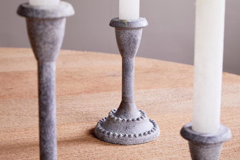 Moremi Candle Holders - Aged Zinc (Set of 3)