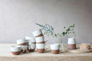 Mali Slanting Jug - White & Terracotta