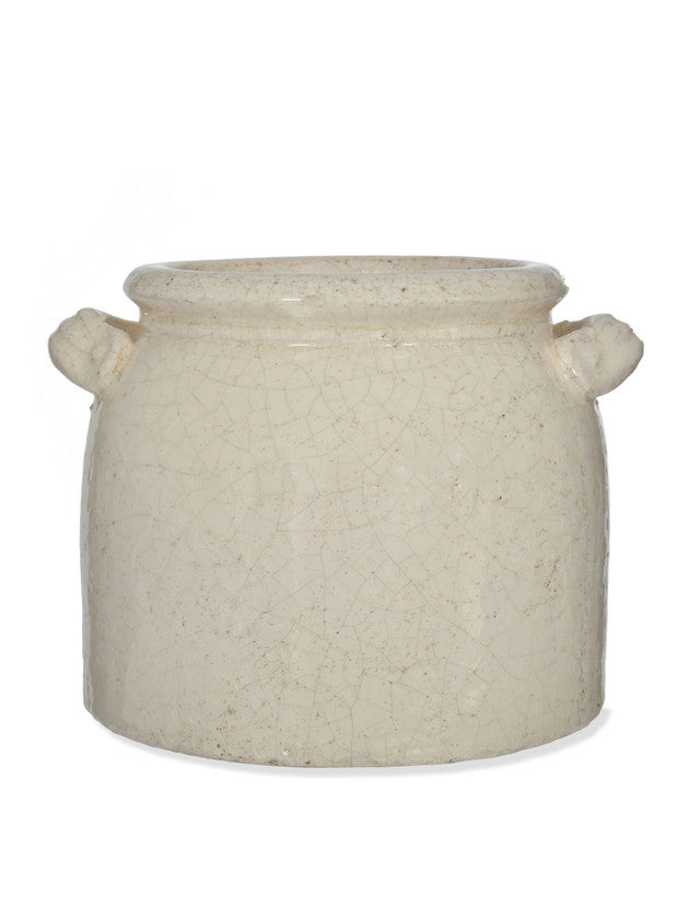 Ravello Pot with Handles White Ceramic