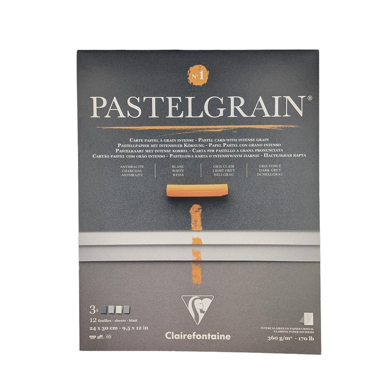 Clairefontaine Pastel Grain No1 Grey Tones 360gsm (12 Sheets)
