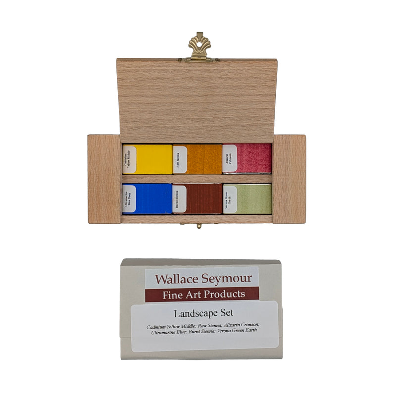 Wallace Seymour Wooden Full Pan Landscape Watercolour Set (Set of 6)