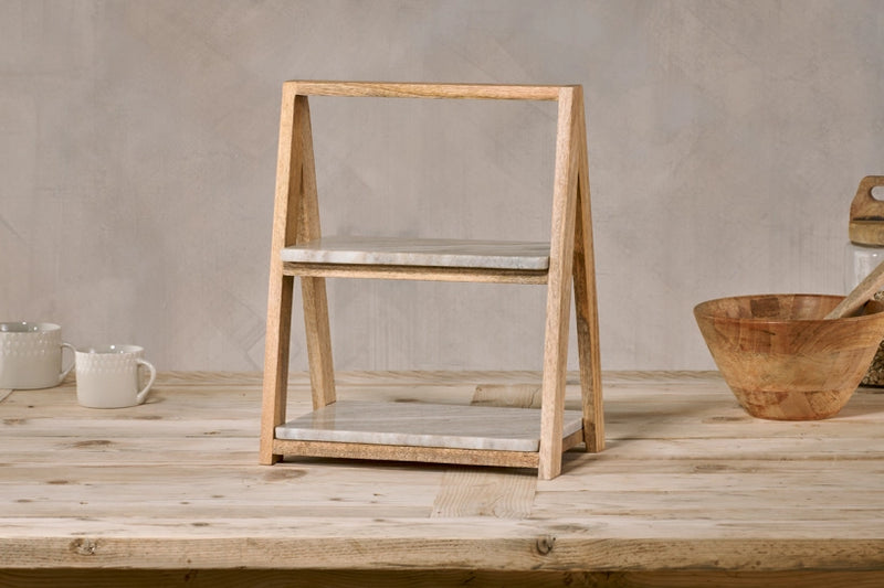 Reyna Cake Stand (Brown Marble)