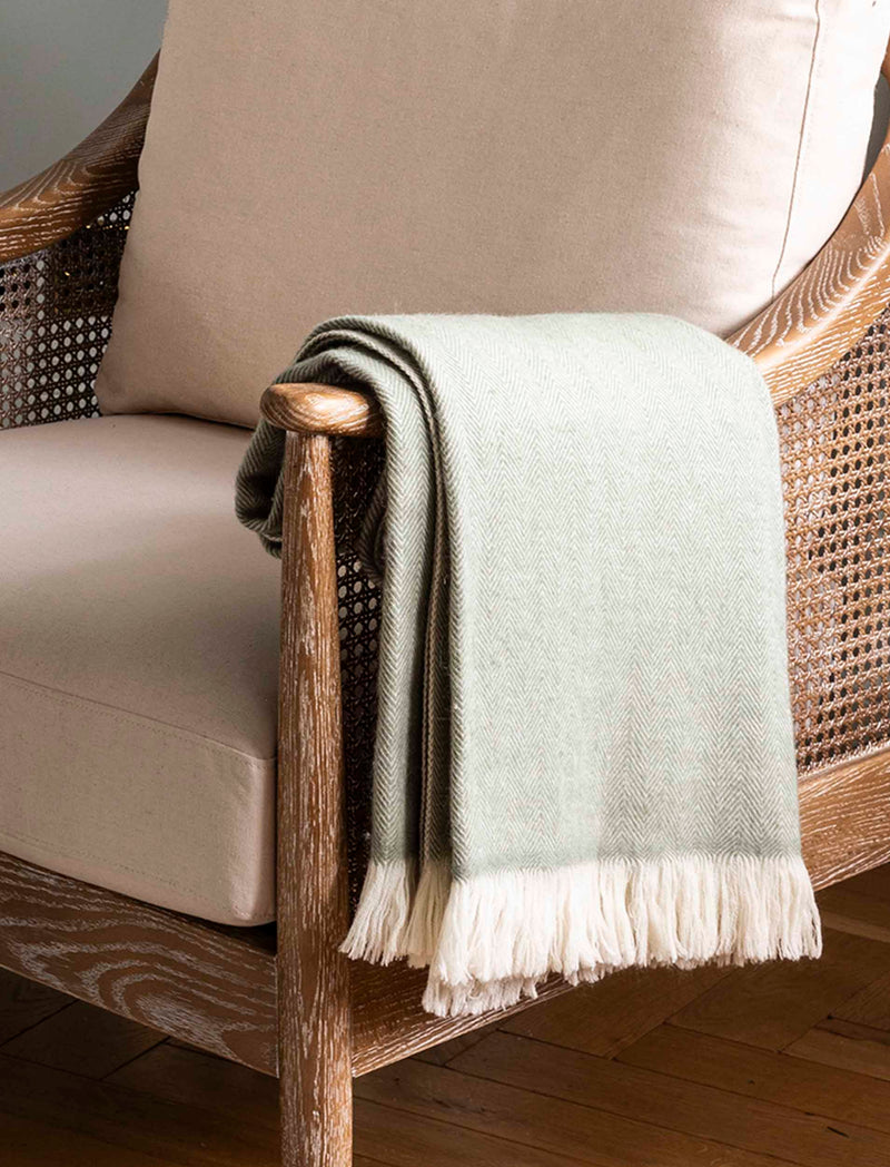 Stockwell Herringbone Throw | Sage