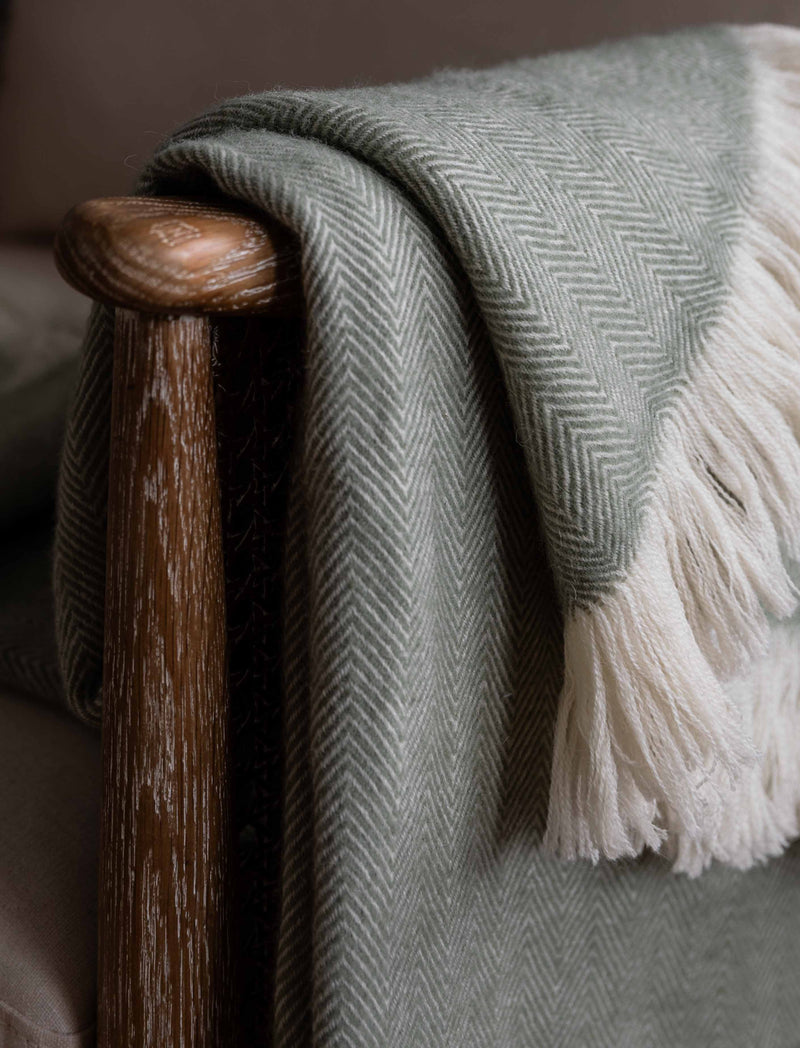 Stockwell Herringbone Throw | Sage