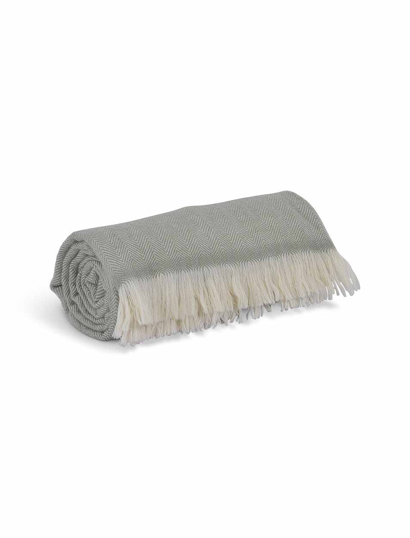 Stockwell Herringbone Throw | Sage