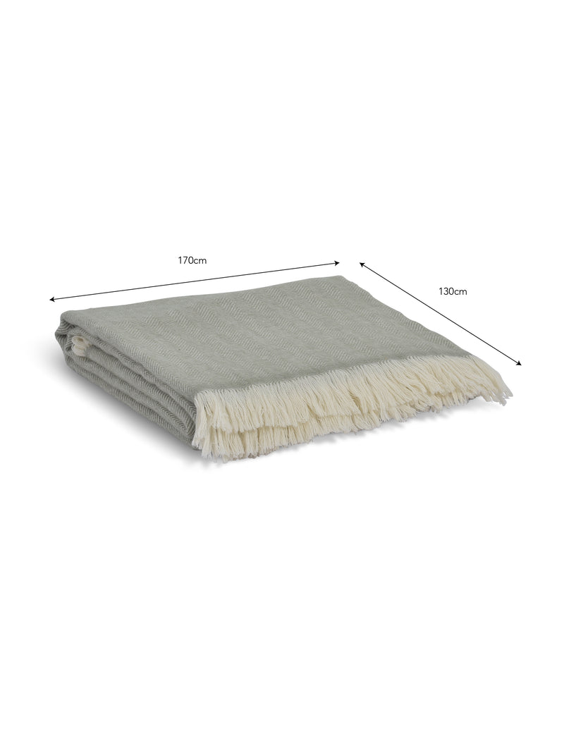 Stockwell Herringbone Throw | Sage