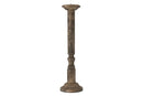 Nayati Rustic Wood Pillar Candle Stick - Dark Stain