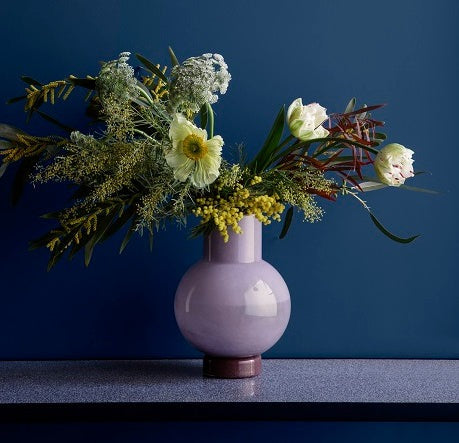 Orchid & Aubergine Mouthblown Glass Vase