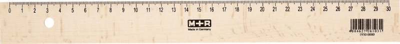 M&R Natural Beechwood Ruler (30cm)