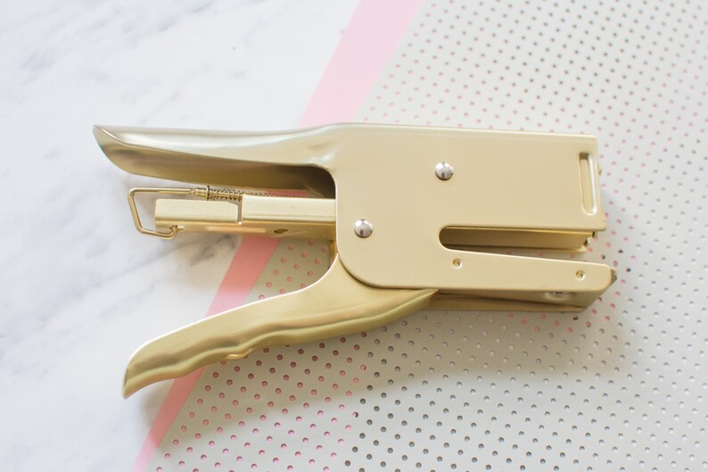 Large Metal Dog Stapler in Gold