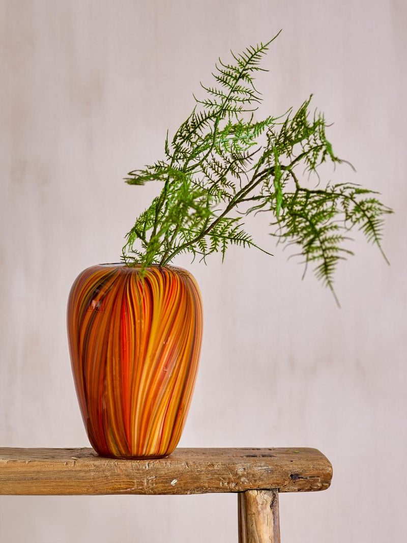 Sunny Vase, Orange Glass ( Depth 16.5cm x Height 22.5cm)