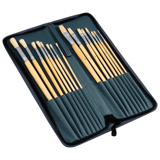 Hog Brush Set in Zipper Case (Set of 16)