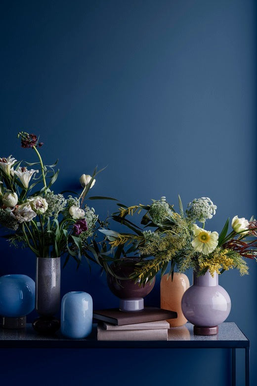 Orchid & Aubergine Mouthblown Glass Vase