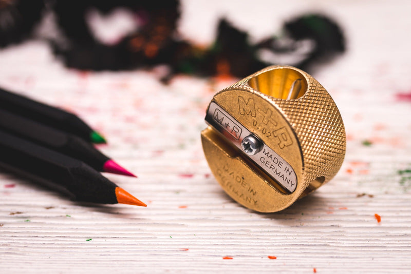M&R Brass Pencil Sharpener Circular Double