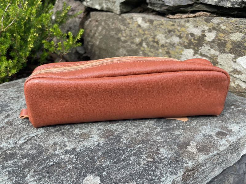 Rhodiarama Genuine Leather Rectangular Pencil Case