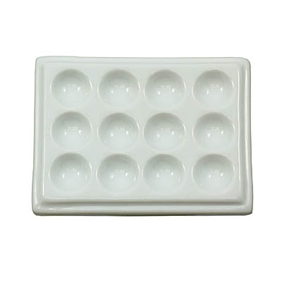 12 Well Rectangular Ceramic Palette