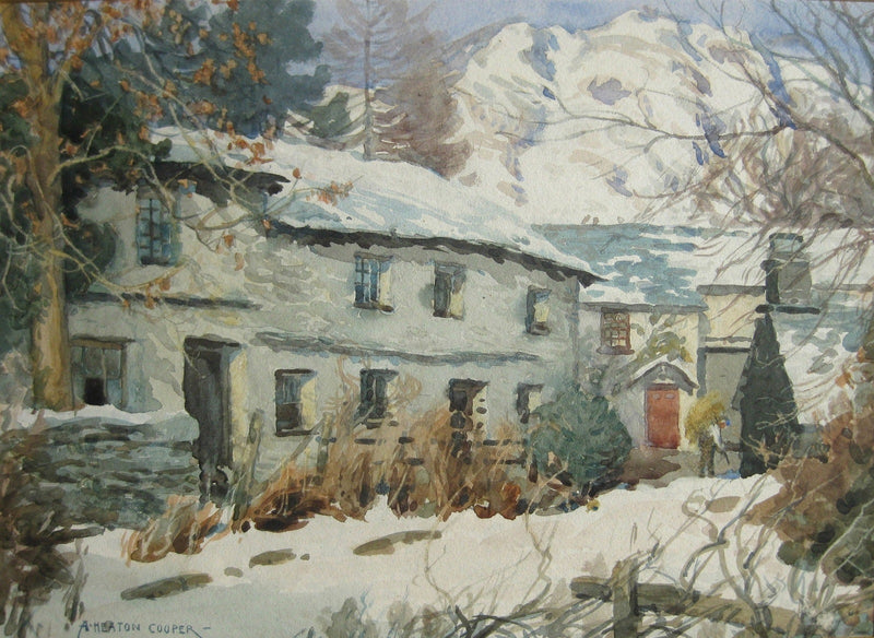 Cottages in Coniston by Alfred Heaton Cooper (1863 - 1929)