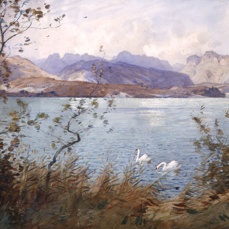 Langdale Pikes from Low Wood by Alfred Heaton Cooper (1863 - 1929)