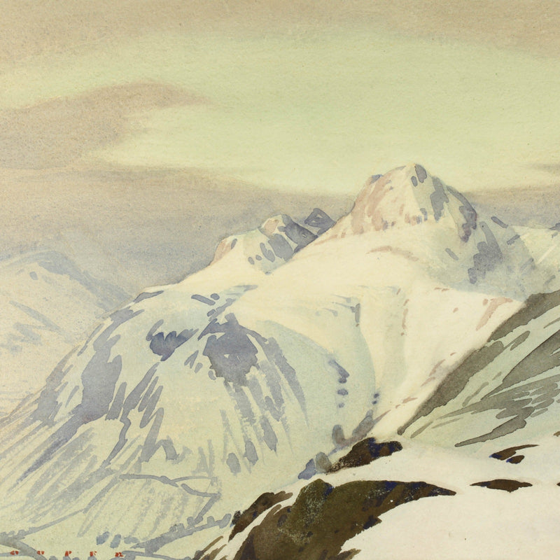 Langdale Pikes in Winter by William Heaton Cooper R.I. (1903 - 1995)
