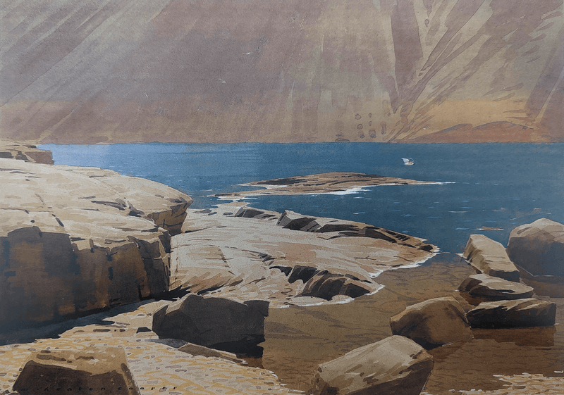 The Rocky Shore of Wastwater 1972 by William Heaton Cooper R.I. (1903 - 1995)