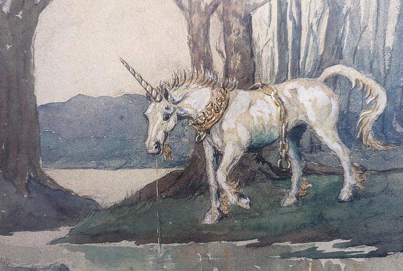 Unicorn Drinking by W J Ophelia Gordon Bell (1883 - 1973)