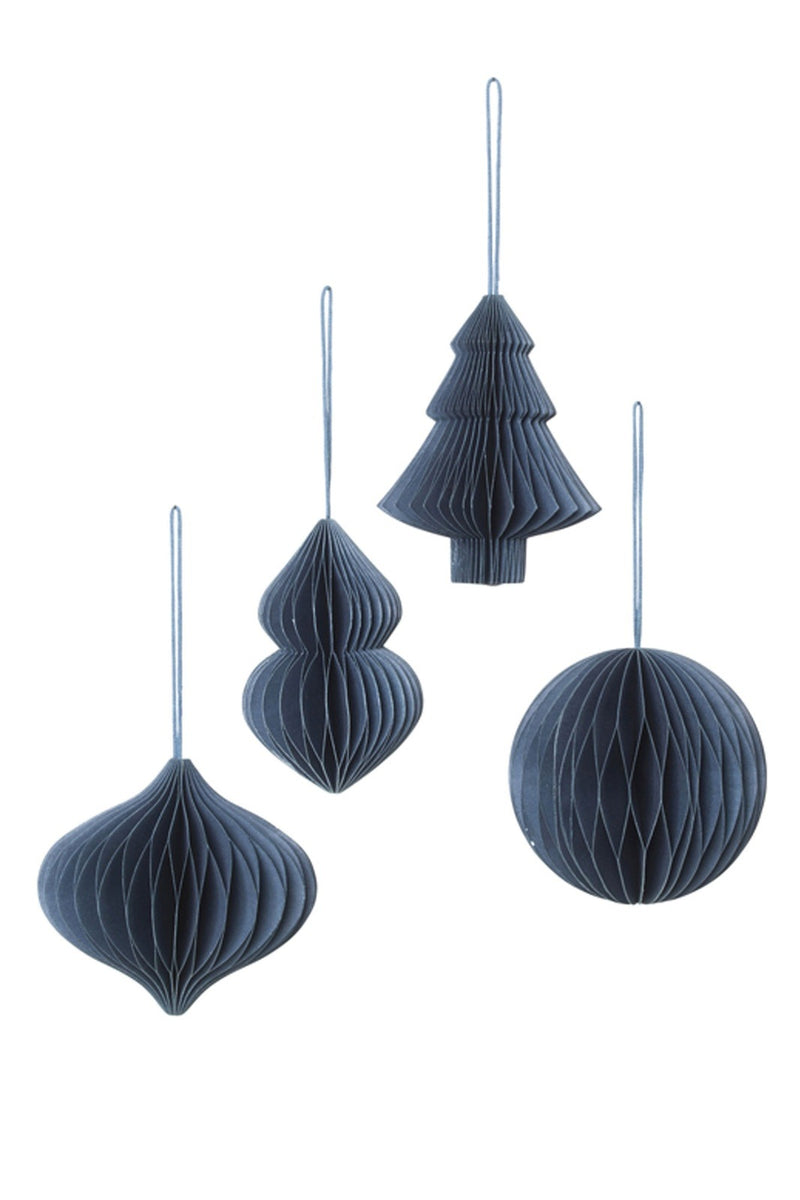 Deko Christmas Mix Paper Baubles (Set of 4)
